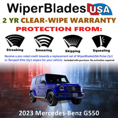 2023 Mercedes-Benz G550 Wiper Blades w/2yr Warranty (Set of 3) w/Rear Wipers