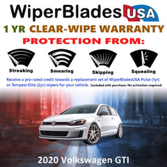 2020 Volkswagen GTI Wiper Blades Set w/1yr Warranty (Set of 2) Pulse Beam Wipers