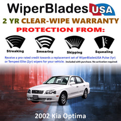 2002 Kia Optima Wiper Blades Set w/2yr Warranty (Set of 2) Tempest Elite Wipers