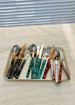 Set Of 10 Pcs Modern Elegant Terra Flatware - Bistrot Style Cutlery Si